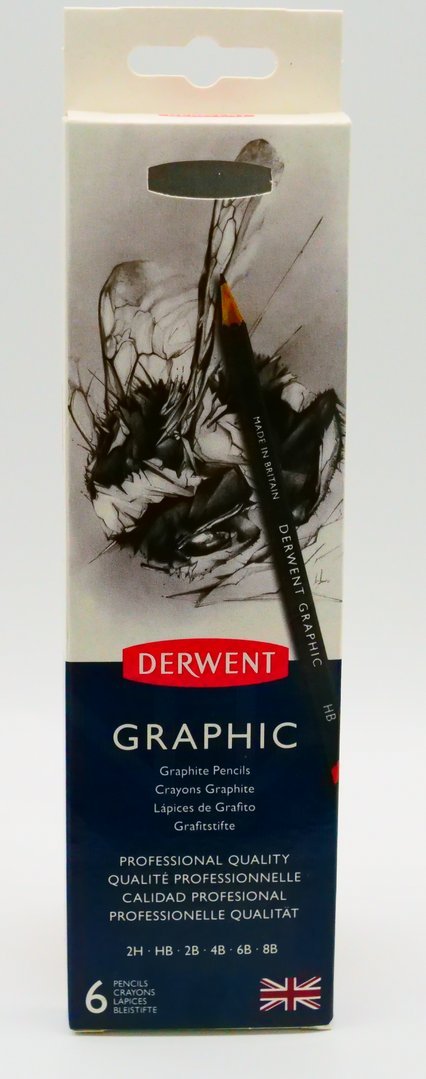 Derwent Graphic kynälajitelma eri vahvuuksilla