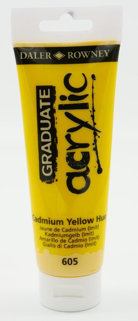 Daler - Rowney Graduate akryyliväri 120 ml kadmiumin keltainen (Cadmium Yellow Hue) 605