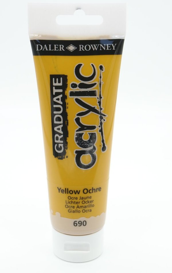 Daler - Rowney Graduate akryyliväri  120 ml keltainen okra  (Yellow Ochre) 690