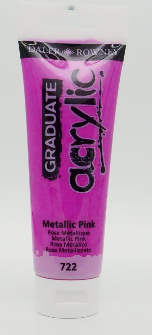 Daler - Rowney Graduate akryyliväri 120 ml metallinen pinkki (Metallic Pink) 722