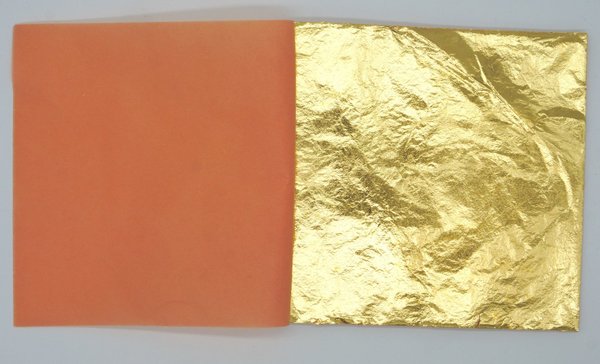 Lyöntimetalli kulta 24 lehteä 14 x 14 cm