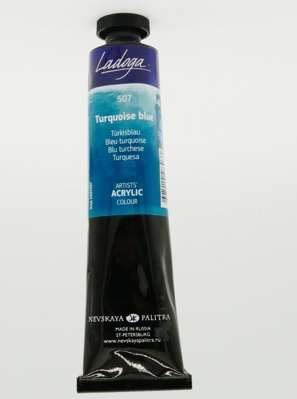 Ladoga akryyliväri 46 ml  turkoosin sininen (Turquoise Blue) 507