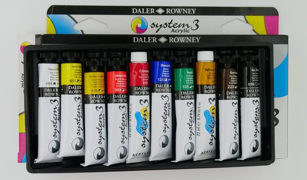 Daler - Rowney System3- akryylivärilajitelma 10 x 22 ml